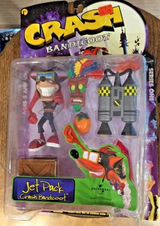 Rare Vintage 1998 Crash Bandicoot Jet Pack Figure Resaurus