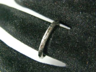 Vintage Antique Art Deco Belais 18k White Gold Wedding Band Ring Sz.  5.  75