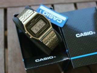 Nos Rare Vintage Casio A160g Alarm Chronograph Day Date Digital Watch Japan Made