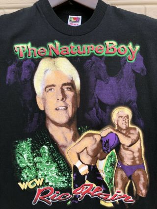 VTG Ric Flair T Shirt L Large WCW Wrestling The Nature Boy - Single Stitch USA 3
