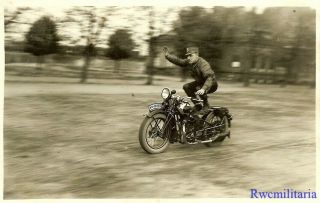 Port.  Photo: Rare German Elite Kraftfahrkorps Soldier On Motorcycles (vr - 10866)