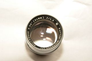 Wollensak Raptar 51mm (2.  04 "),  F1.  5 Vintage Prime Lens