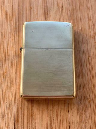 Vintage Zippo 1971 Solid Brass Brushed Finish Lighter Rare