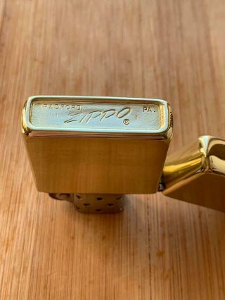 Vintage Zippo 1971 Solid Brass Brushed finish lighter rare 3