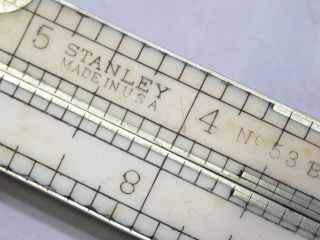 RARE Stanley 53B Caliper Rule White and German Silver Arch 1 ' 4 Fold 1930s 2