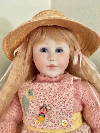 Vintage 18 " Lynn & Michael Roche 1989 Claudine Doll W/ Wooden Jointed Body W/tag