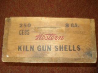 Western 8 Ga Kiln Gun Wood Wooden Shotgun Shot Shell Ammo Box Empty