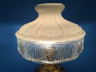ANTIQUE VINTAGE 10 PANEL ALADDIN B&H RAYO CRYSTAL & WHITE GLASS LAMP SHADE10 