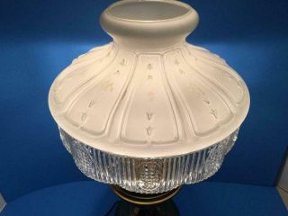 ANTIQUE VINTAGE 10 PANEL ALADDIN B&H RAYO CRYSTAL & WHITE GLASS LAMP SHADE10 