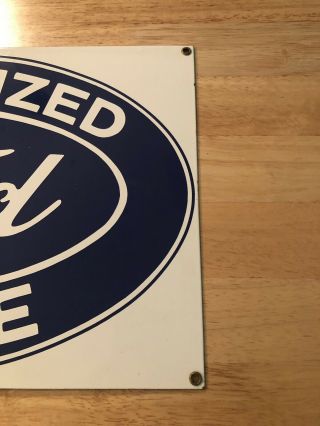 Vintage Ford Authorized Service Porcelain Sign 4