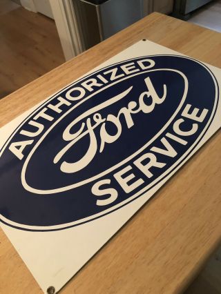 Vintage Ford Authorized Service Porcelain Sign 6