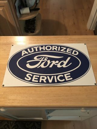 Vintage Ford Authorized Service Porcelain Sign 7