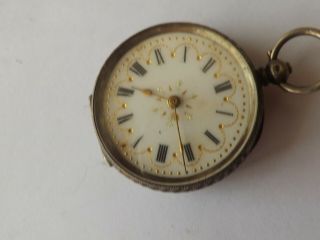 An Antique Silver - 935 - Cased Enamelled Dial Pocket Watch