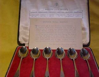Very Rare Boxed Set Six 1935 Silver Spoons - Each With 6 Different City Hallmark