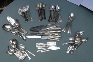 120pc Wm Rogers Desire Silverplate Flatware For Crafts Or Use