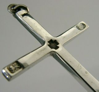 Quality Sterling Silver Hand Made Cross Crucifix London 2000 Planished 2,  Inch