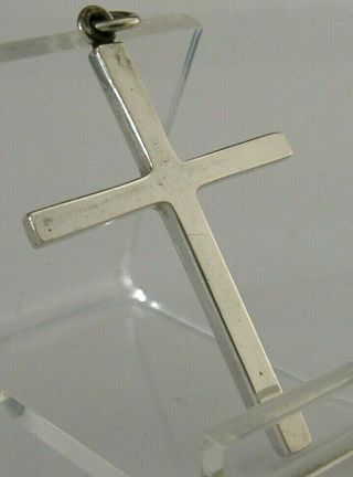QUALITY STERLING SILVER HAND MADE CROSS CRUCIFIX LONDON 2000 PLANISHED 2,  inch 3