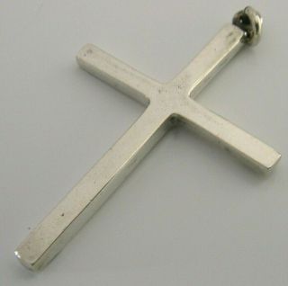 QUALITY STERLING SILVER HAND MADE CROSS CRUCIFIX LONDON 2000 PLANISHED 2,  inch 4