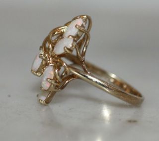 VINTAGE 14K SOLID GOLD 1.  32 TCW OPAL RING SZ 6.  5 2