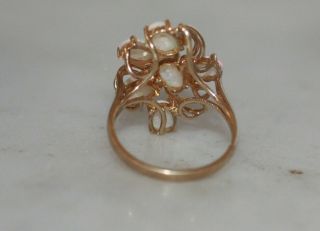 VINTAGE 14K SOLID GOLD 1.  32 TCW OPAL RING SZ 6.  5 3