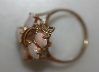 VINTAGE 14K SOLID GOLD 1.  32 TCW OPAL RING SZ 6.  5 4