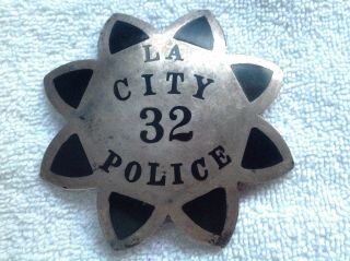 Vintage L.  A.  City Police Badge - Sterling Silver - Obsolete