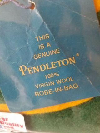 Vintage Pendleton NFL Green Bay Packers Robe in a Bag Wool Stadium Blanket NWT 2