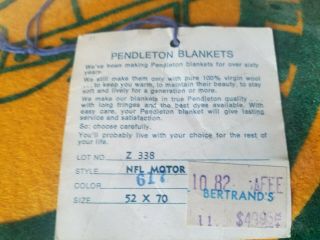 Vintage Pendleton NFL Green Bay Packers Robe in a Bag Wool Stadium Blanket NWT 3