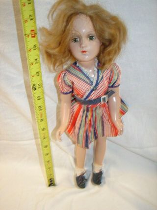 Vintage Doll 17 Inch R & B Composition Body Sleep Eyes Lashes Mod Dress