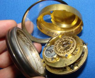 VERY EARLY 1800 ' s BERTHOUD PARIS FUSEE MOVEMENT POCKET WATCH SILVER CASE 5