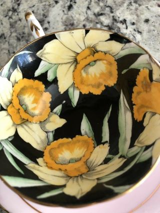 Vintage Paragon C/S - Daffodils On Black W/pink base - nr 2