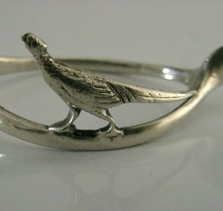 Solid Silver Pheasant Whishbone Novelty Napkin Ring 1975 Hunting Shooting