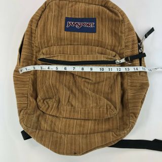 RARE JANSPORT Corduroy Sand Brown Backpack Retro Book Bag back pack vtg Hiking 3