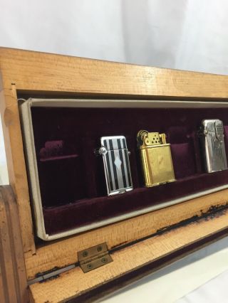Wonderful Wooden Vintage THORENS Pocket Lighter Dealer Counter Display Case 10