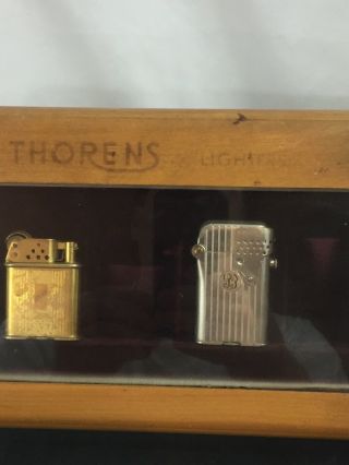 Wonderful Wooden Vintage THORENS Pocket Lighter Dealer Counter Display Case 3
