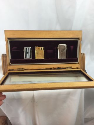 Wonderful Wooden Vintage THORENS Pocket Lighter Dealer Counter Display Case 6
