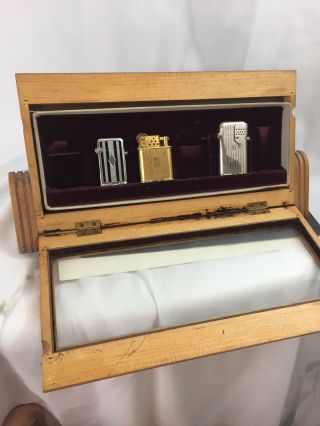 Wonderful Wooden Vintage THORENS Pocket Lighter Dealer Counter Display Case 7