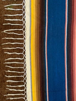 HUGE Vintage Mexican Saltillo Serape Blanket Southwest Rug 50 