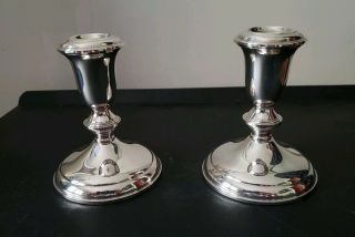 Vtg.  Towle Sterling Silver Candlesticks No.  730 Pair Weighted & Reinforced 4 1/2