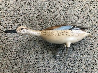 Charles Chas Moore & Vergle Hodge Signed Hand Crafted Carved Duck Decoy