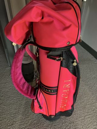 Bulgari Golf Bag Ladies Vintage Pink Rare With Head Cover