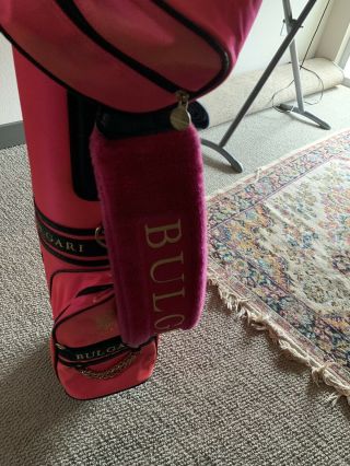 Bulgari Golf Bag Ladies Vintage Pink Rare With Head Cover 3