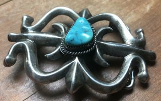Vintage WBH Wilfred B Henry Navajo Sterling Silver Turquoise Buckle 2