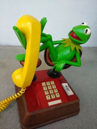 Vintage Kermit The Frog Phone 1983 Jim Henson Push Button