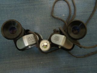 Vintage Nikon Nippon Kogaku J - 87 Miniature Binoculars 5 x 15 with leather case. 2