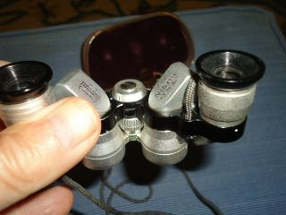 Vintage Nikon Nippon Kogaku J - 87 Miniature Binoculars 5 x 15 with leather case. 6