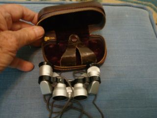Vintage Nikon Nippon Kogaku J - 87 Miniature Binoculars 5 x 15 with leather case. 7