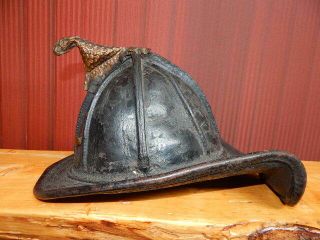 Vintage Cairns & Brother York Leather Firefighters Eagle Fire Helmet Rare