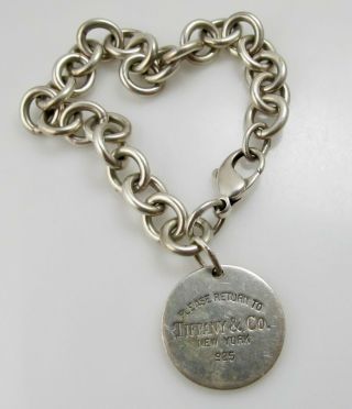 Please Return To Tiffany & Co Sterling Silver Round Charm Bracelet