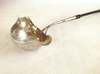 Antique Silver Georgian Ladle Ebony Handle